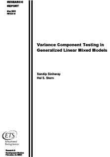 Variance Component Testing In Generalized Model
