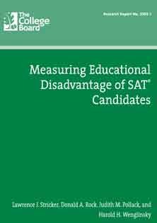 Measuring Educational Disadvantage of SAT Candidates