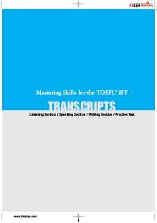 Mastering Skills For The TOEFL iBT Transcripts
