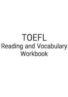 TOEFL Reading And Vocabulary Work Book