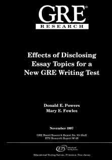 Effect Of Disclosing Essay Writing Topics